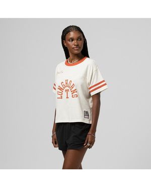 Mitchell & Ness Texas Longhorns Cropped Ringer T-shirt - White