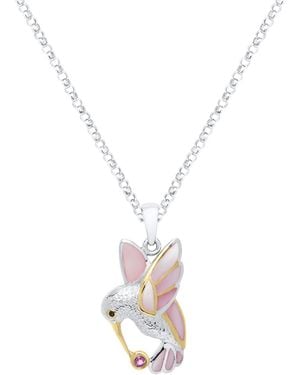 Macy's Mother Of Pearl Hummingbird Pendant Necklace - White