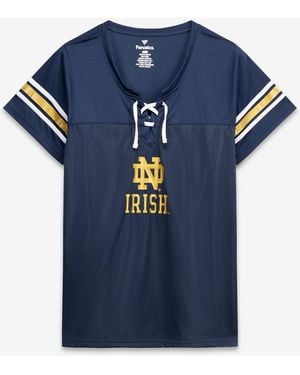 Fanatics Plus Size Notre Dame Fighting Irish Mesh Overlay Lace-up Jersey - Blue