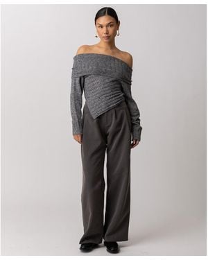 Line & Dot Betty Long Sleeve Sweater - Gray