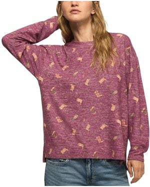 Lucky Brand Cloud Long-sleeve Crewneck T-shirt - Red