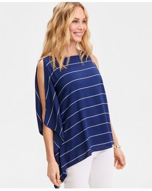 INC International Concepts Asymmetrical-hem One-shoulder Tunic - Blue