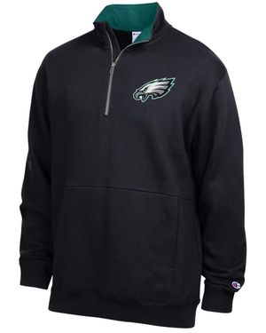 Champion Black/midnight Green Philadelphia Eagles Fleece Quarter-zip Pullover Jacket - Blue