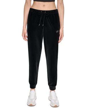 DKNY Mid-rise Varsity Rhinestone Logo jogger - Black