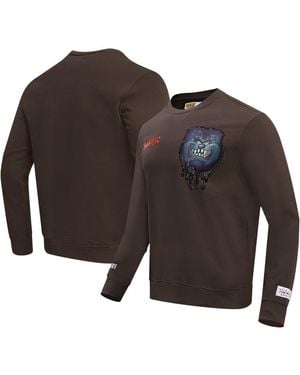 FREEZE MAX And Looney Tunes Taz Savage Horror Pullover Sweatshirt - Brown