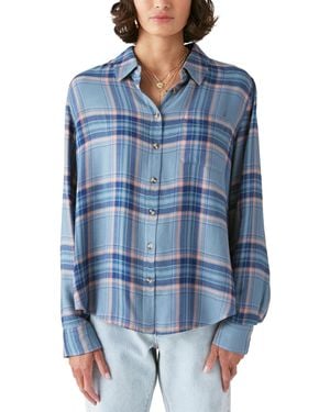 Lucky Brand Plaid Button-down Boyfriend Shirt - Blue