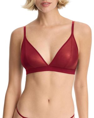 Skarlett Blue Late Night Faux Leather Triangle Bralette - Red