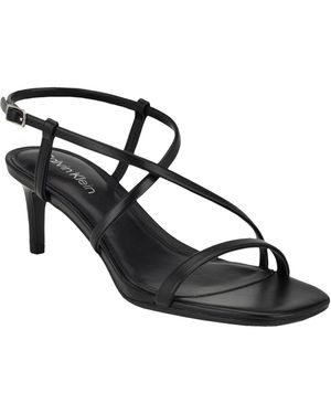 Calvin Klein Ishaya Strappy Low Heel Dress Sandals in White Lyst