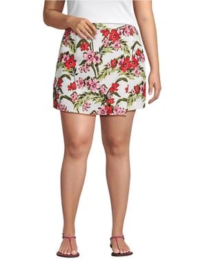 Lands' End Linen Above The Knee Skort - Red