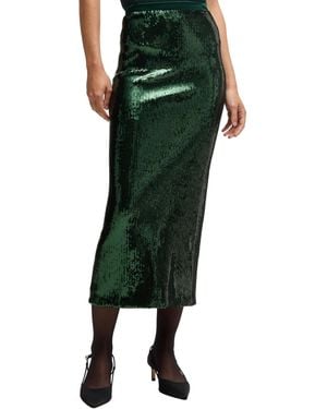 BOSS Boss By Sequin Relaxed-fit Maxi Skirt - Green