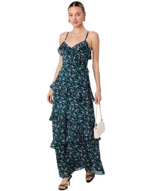 French Connection Printed V-neck Maxi Dress - Blue
