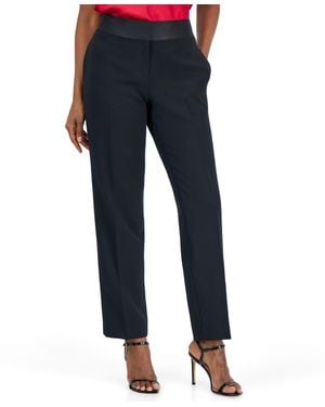 Kasper Petite Slim Straight-leg Pants - Blue