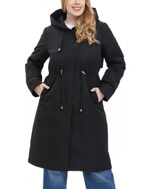 BGSD Plus Size Water-resistant Hooded Parka Coat - Black