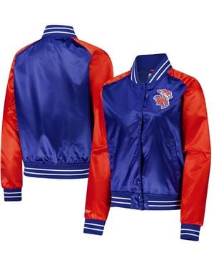 Mitchell & Ness Denver Broncos Team 2.0 Satin Raglan Full-snap Jacket - Blue