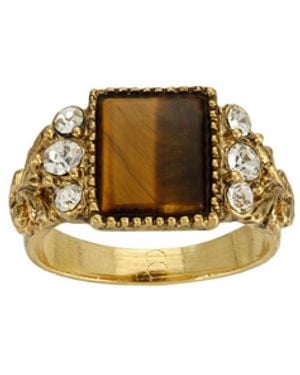2028 Semi-precious Crystal Ring - Metallic