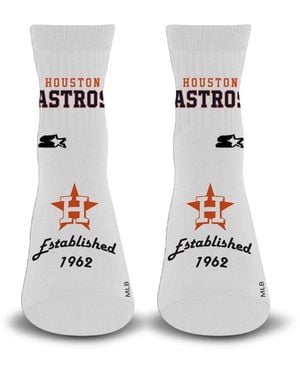 Starter And Houston Astros Established Stencil Quarter Socks - White