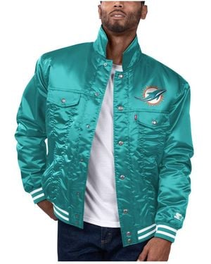Levi's X Starter Miami Dolphins Silver Tab Trucker Full-snap Jacket - Green