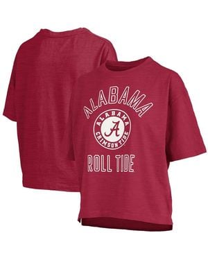 Pressbox Alabama Tide Motley Crew Bishop Waist Length Oversized Slub T-shirt - Red