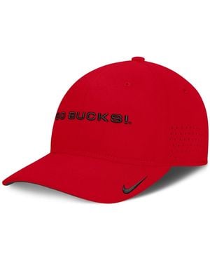 Nike Ohio State Buckeyes Stretch-fit Aerobill Swooshflex Baseball Cap - Red