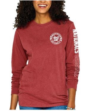 Soft As A Grape Washington Nationals Pigment-dyed Long Sleeve T-shirt - Red