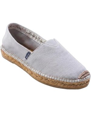 VISCATA Barceloneta Canvas Espadrille Flats - Gray