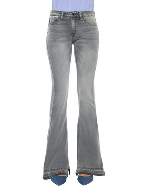 Kancan Heidi Mid Rise Flare Jeans - Gray