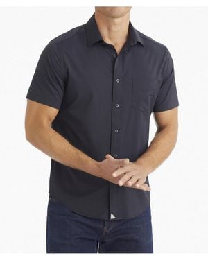 UNTUCKit Regular Fit Wrinkle-free Short Sleeve Performance Gironde Button Up Shirt - Blue