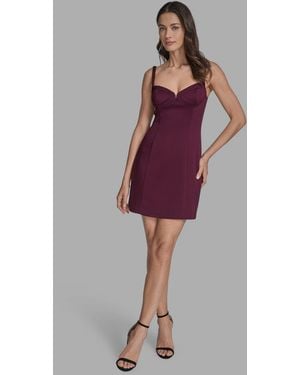 BCBGMAXAZRIA Sleeveless Sweetheart A-line Dress - Purple