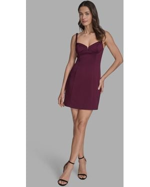 BCBGMAXAZRIA Sleeveless Sweetheart A-line Dress - Purple