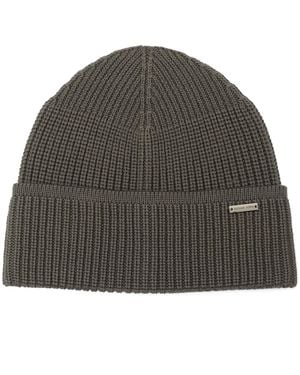 Michael Kors Michael Merino Wool Ribbed Beanie - Gray