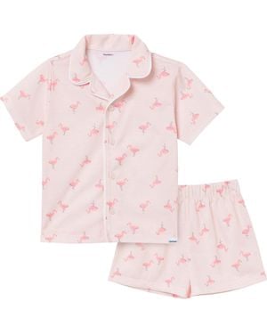 Gerber Toddler Girls 2-piece Button Up Pajama Shorts Set - Pink