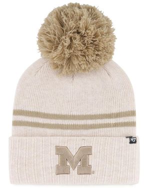 '47 Michigan Wolverines Core Inline Latte Cuffed Knit Hat - Natural