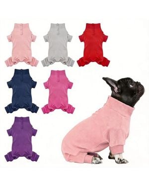 Aronkl Dog Fleece Pajamas - Pink