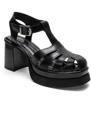 Prologue Shoes Rovena Platform Block Heel Sandal - Black