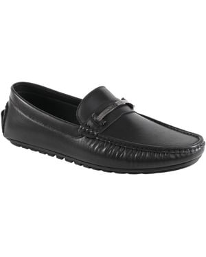 Tommy Hilfiger Silhouette Hand Stitched Moc-toe Shoes - Black