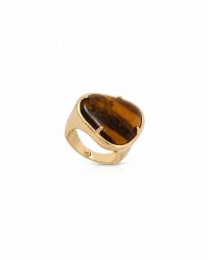 Ettika 18k Gold-plated Tiger's Eye Solstice Ring - White