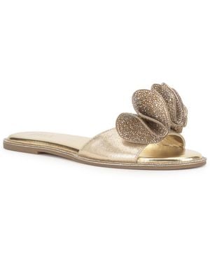 INC International Concepts Chera Embellished Memory Foam Arch Support Flat Sandals - Natural
