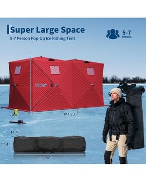Homfan 142 X 71 X 78 Inch Ice Fishing Shelter - Blue