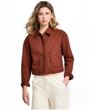 And Now This Whipstitched Cropped Jacket - Red