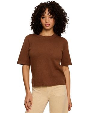 Sanctuary Short-sleeve Crewneck Sweater - Natural