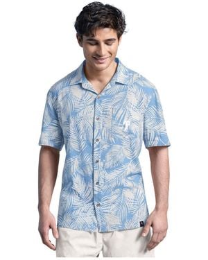 Margaritaville Philadelphia Phillies Linen Party Button-up Shirt - Blue