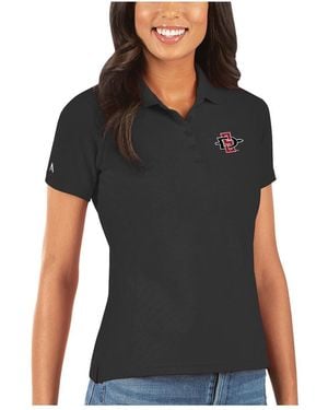 Antigua San Diego State Aztecs Legacy Pique Polo Shirt - Black