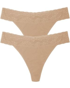 Natori Bliss Perfection One Size Thong 2-pack - Natural