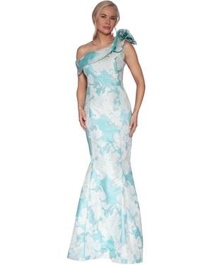 White Tie By Shani One-shoulder Gown - Blue