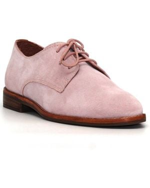 Gentle Souls Aronson Almond Toe Suede Lace-up Oxford Shoes - Pink
