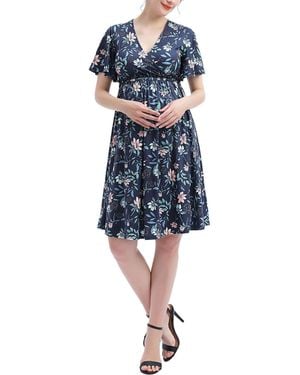 Kimi + Kai Kimi + Kai Maternity Kimi + Kai Annis V-neck Nursing Dress - Blue