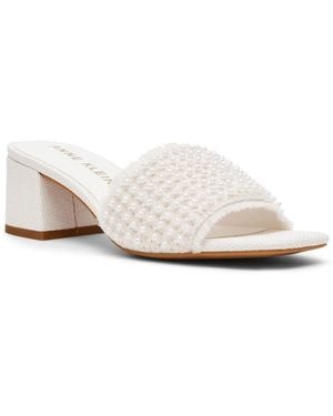 Anne Klein Dolls-p Block Heel Sandals - White