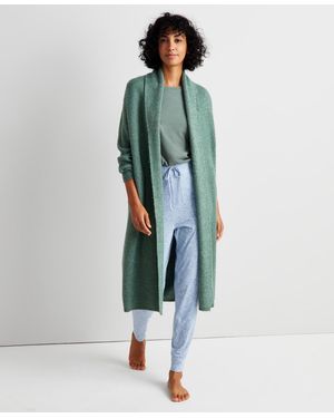 State Of Day Knit Long-sleeve Duster Robe - Green