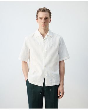 Mango Regular-fit Cotton Bowling Collar Shirt - White