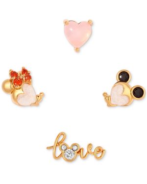 Girls Crew 18k -plated 4-pc. Set Mixed Crystal Forever Love Single Stud Earrings - White